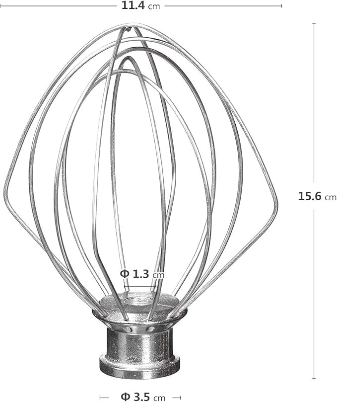KITCHPOWER K45WW Wire Whip Attachment for Tilt-Head Stand Mixer for KitchenAid Stainless Steel Egg Cream Stirrer, Flour Cake Balloon Whisk - Image 3